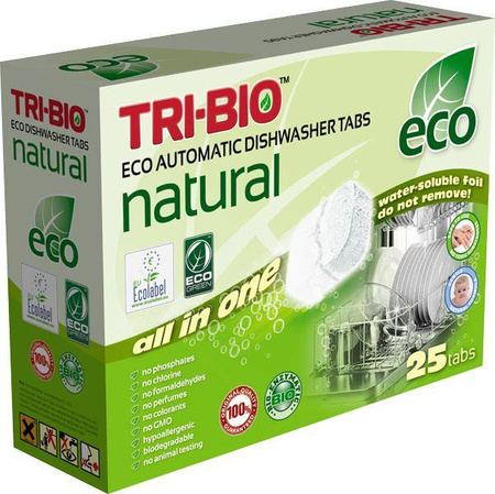 Ecologische Vaatwastabletten Alles in één, 25 stuks. Tri-Bio